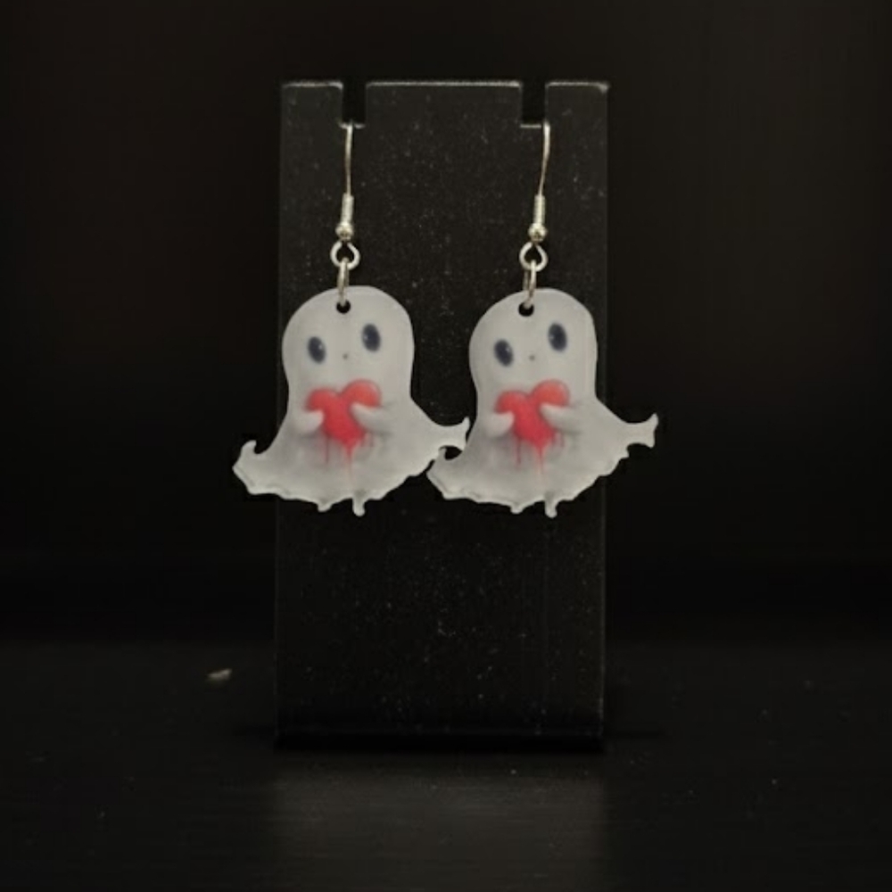 NWT Ghosty Love Acrylic Earrings